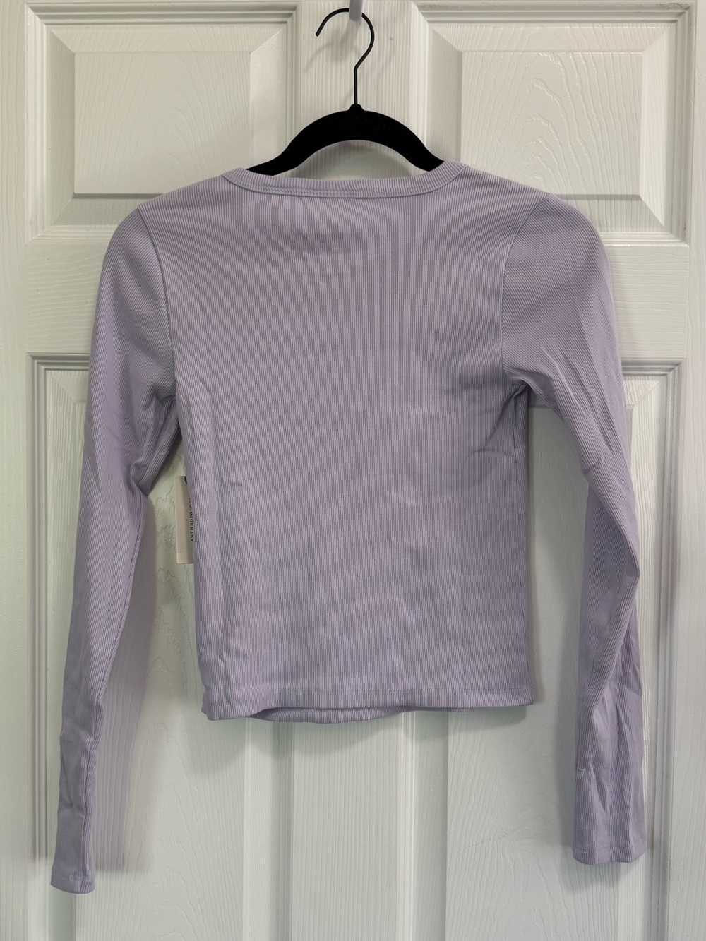✨NWT Anthropologie | Maeve Ribbed Long Sleeve T Shirt | lavender purple - size S - Picture 3 of 7